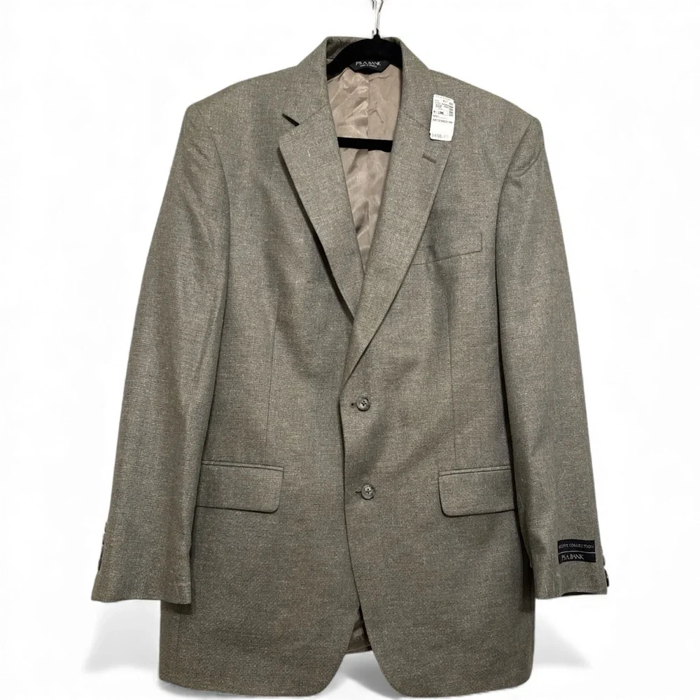 NWT Jos. A. Bank Executive Gordon  100% Silk Jacket Sage Size 41‎ Long Blazer